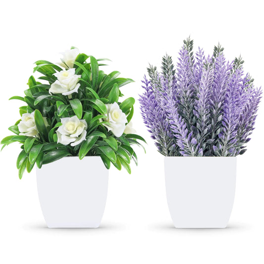 2 Pack Small Fake Faux Plants
